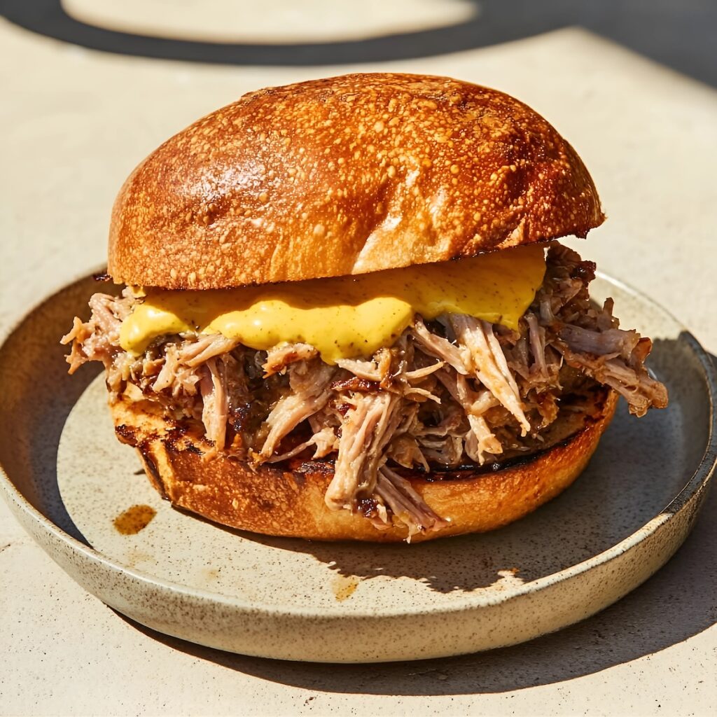 Broodje Pulled Pork met Carolina Saus